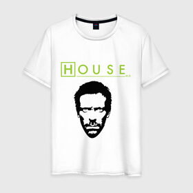 Мужская футболка хлопок с принтом Доктор Хаус в Екатеринбурге, 100% хлопок | прямой крой, круглый вырез горловины, длина до линии бедер, слегка спущенное плечо. | everybody lies | haus | house | все лгут | доктор | хауз | хаус | хью лори