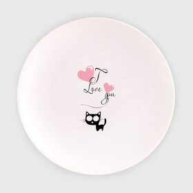 Тарелка 3D с принтом Любовь и кошка в Екатеринбурге, фарфор | диаметр - 210 мм
диаметр для нанесения принта - 120 мм | i love you | киса | котенок | котик | кошка | кошки | любовь | я тебя люблю
