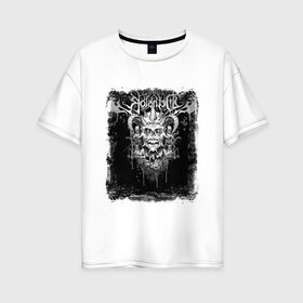 Женская футболка хлопок Oversize с принтом Dethklok (1) в Екатеринбурге, 100% хлопок | свободный крой, круглый ворот, спущенный рукав, длина до линии бедер
 | heavy metal | metal | rock | trash metal | квартет | метал | рок | рок группа | рок группы | трэш метал | хеви метал