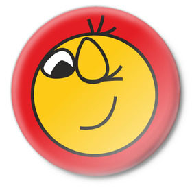 Значок с принтом Смайлик (3) в Екатеринбурге,  металл | круглая форма, металлическая застежка в виде булавки | smile | смайл | смайлик | улыбка