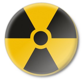 Значок с принтом Радиация в Екатеринбурге,  металл | круглая форма, металлическая застежка в виде булавки | прикольные рисунки | радиация | радиоактивная | эмблема