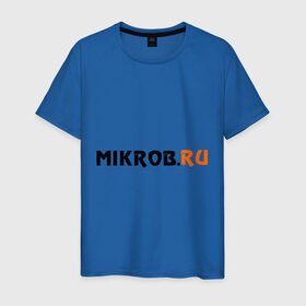 Мужская футболка хлопок с принтом Mikrob.ru в Екатеринбурге, 100% хлопок | прямой крой, круглый вырез горловины, длина до линии бедер, слегка спущенное плечо. | auto | mikrob.ru | авто | автомобильные | знаки | машины | микроб.ру