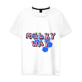 Мужская футболка хлопок с принтом Milky way в Екатеринбурге, 100% хлопок | прямой крой, круглый вырез горловины, длина до линии бедер, слегка спущенное плечо. | dance | milkyway | tecktonick | tektonic | tektonik | клуб | танцевать | тектоник | тиктоник