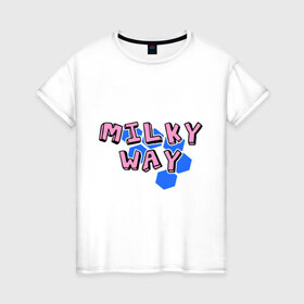 Женская футболка хлопок с принтом Milky way в Екатеринбурге, 100% хлопок | прямой крой, круглый вырез горловины, длина до линии бедер, слегка спущенное плечо | dance | milkyway | tecktonick | tektonic | tektonik | клуб | танцевать | тектоник | тиктоник