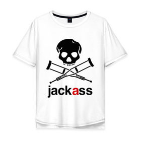 Мужская футболка хлопок Oversize с принтом Jackass (Чудаки) в Екатеринбурге, 100% хлопок | свободный крой, круглый ворот, “спинка” длиннее передней части | jackas | придурки | чудаки