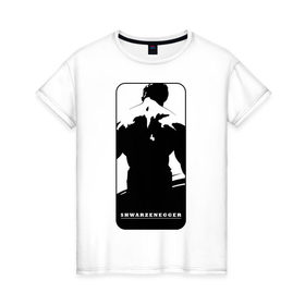 Женская футболка хлопок с принтом Shwarzenegger в Екатеринбурге, 100% хлопок | прямой крой, круглый вырез горловины, длина до линии бедер, слегка спущенное плечо | body building | shwarzenegger | арнольд шварцнеггер | боди билдинг | бодибтлдинг | бодтбилдер