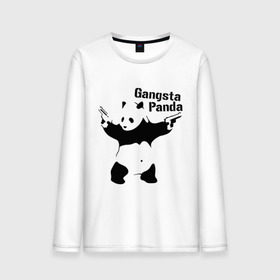 Мужской лонгслив хлопок с принтом Gangsta Panda в Екатеринбурге, 100% хлопок |  | Тематика изображения на принте: панда