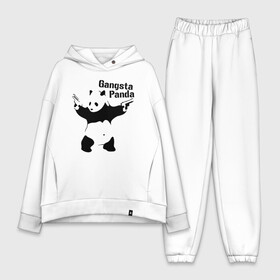 Женский костюм хлопок Oversize с принтом Gangsta Panda в Екатеринбурге,  |  | Тематика изображения на принте: панда