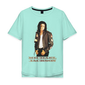 Мужская футболка хлопок Oversize с принтом Michael Jackson (4) в Екатеринбурге, 100% хлопок | свободный крой, круглый ворот, “спинка” длиннее передней части | Тематика изображения на принте: jackson | michael | mj | pop | джексон | майкл | майкл джексон | поп