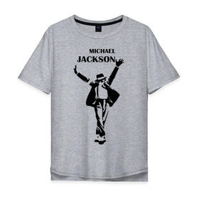 Мужская футболка хлопок Oversize с принтом Michael Jackson (3) в Екатеринбурге, 100% хлопок | свободный крой, круглый ворот, “спинка” длиннее передней части | 