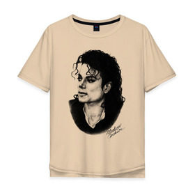 Мужская футболка хлопок Oversize с принтом Michael Jackson (6) в Екатеринбурге, 100% хлопок | свободный крой, круглый ворот, “спинка” длиннее передней части | jackson | michael | pop | джексон | майкл | майкл джексон | поп