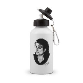 Бутылка спортивная с принтом Michael Jackson (6) в Екатеринбурге, металл | емкость — 500 мл, в комплекте две пластиковые крышки и карабин для крепления | jackson | michael | pop | джексон | майкл | майкл джексон | поп