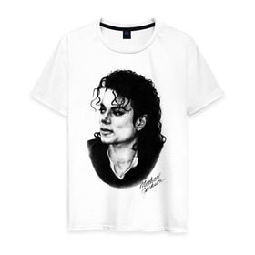 Мужская футболка хлопок с принтом Michael Jackson (6) в Екатеринбурге, 100% хлопок | прямой крой, круглый вырез горловины, длина до линии бедер, слегка спущенное плечо. | jackson | michael | pop | джексон | майкл | майкл джексон | поп