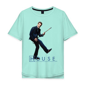 Мужская футболка хлопок Oversize с принтом House (2) в Екатеринбурге, 100% хлопок | свободный крой, круглый ворот, “спинка” длиннее передней части | everybody lies | haus | house | все лгут | доктор | хауз | хаус | хью лори