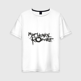 Женская футболка хлопок Oversize с принтом My chemical romance в Екатеринбурге, 100% хлопок | свободный крой, круглый ворот, спущенный рукав, длина до линии бедер
 | heavy metal | metal | pank | punk | rock | trash metal | квартет | метал | панк | рок | рок группа | рок группы | трэш метал | хеви метал