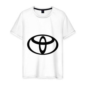 Мужская футболка хлопок с принтом Toyota (2) в Екатеринбурге, 100% хлопок | прямой крой, круглый вырез горловины, длина до линии бедер, слегка спущенное плечо. | toyota | авто | автобренды | автомобиль | машинки | машины | тачки | тойота