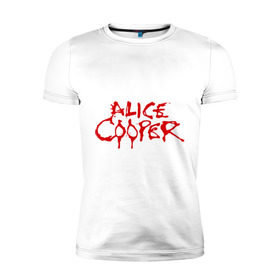 Мужская футболка премиум с принтом Alice Cooper в Екатеринбурге, 92% хлопок, 8% лайкра | приталенный силуэт, круглый вырез ворота, длина до линии бедра, короткий рукав | alice cooper | metal | rock | логотип | метал | музыка | музыкант | рок | рок музыка | элис купер