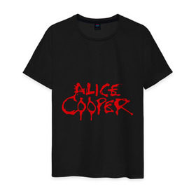 Мужская футболка хлопок с принтом Alice Cooper в Екатеринбурге, 100% хлопок | прямой крой, круглый вырез горловины, длина до линии бедер, слегка спущенное плечо. | alice cooper | metal | rock | логотип | метал | музыка | музыкант | рок | рок музыка | элис купер
