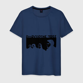 Мужская футболка хлопок с принтом Porcupine Tree в Екатеринбурге, 100% хлопок | прямой крой, круглый вырез горловины, длина до линии бедер, слегка спущенное плечо. | metal | porcupine tree | rock | логотип | метал | музыка | рок | рок группа | рок группы