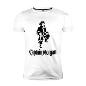 Мужская футболка премиум с принтом Capitan Morgan в Екатеринбурге, 92% хлопок, 8% лайкра | приталенный силуэт, круглый вырез ворота, длина до линии бедра, короткий рукав | Тематика изображения на принте: capitan morgan | бар | бармен | капитан морган