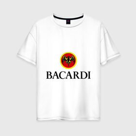 Женская футболка хлопок Oversize с принтом Bacardi в Екатеринбурге, 100% хлопок | свободный крой, круглый ворот, спущенный рукав, длина до линии бедер
 | bacardi | бакарди | бар | бармен | ром