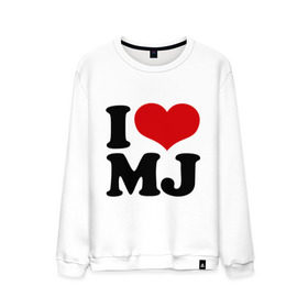 Мужской свитшот хлопок с принтом I LOVE MJ в Екатеринбурге, 100% хлопок |  | Тематика изображения на принте: i love | michael jackson | mj | майкл джексон | сердце | я люблю