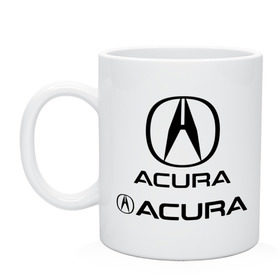 Кружка с принтом Acura в Екатеринбурге, керамика | объем — 330 мл, диаметр — 80 мм. Принт наносится на бока кружки, можно сделать два разных изображения | auto | авто | автомобильные | знаки | машины