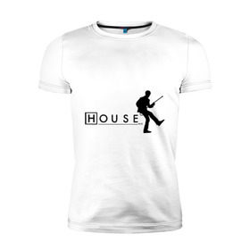 Мужская футболка премиум с принтом Хаус (10) в Екатеринбурге, 92% хлопок, 8% лайкра | приталенный силуэт, круглый вырез ворота, длина до линии бедра, короткий рукав | everybody lies | haus | house | все лгут | доктор | хауз | хаус | хью лори