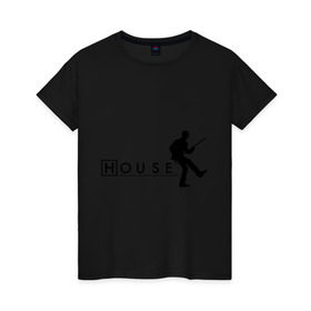 Женская футболка хлопок с принтом Хаус (10) в Екатеринбурге, 100% хлопок | прямой крой, круглый вырез горловины, длина до линии бедер, слегка спущенное плечо | everybody lies | haus | house | все лгут | доктор | хауз | хаус | хью лори