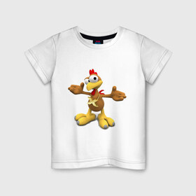 Детская футболка хлопок с принтом Moorhuhn в Екатеринбурге, 100% хлопок | круглый вырез горловины, полуприлегающий силуэт, длина до линии бедер | moorhuhn | игры | компьютерные игры | курица | мурхун | стрелялка | стрелялки