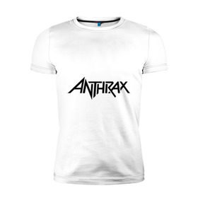 Мужская футболка премиум с принтом Anthrax в Екатеринбурге, 92% хлопок, 8% лайкра | приталенный силуэт, круглый вырез ворота, длина до линии бедра, короткий рукав | anthrax | hard rock | metal | rock | логотип | метал | музыка | рок | рок группа | рок группы | хард рок