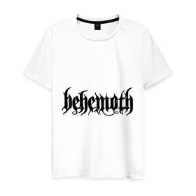 Мужская футболка хлопок с принтом Behemoth в Екатеринбурге, 100% хлопок | прямой крой, круглый вырез горловины, длина до линии бедер, слегка спущенное плечо. | behemoth | metal | группы | логотипы | метал | польша | рок