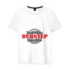 Мужская футболка хлопок с принтом Drum and Bass Dubstep в Екатеринбурге, 100% хлопок | прямой крой, круглый вырез горловины, длина до линии бедер, слегка спущенное плечо. | dram | drun | dub | dubstep | step | дабстеп | драм