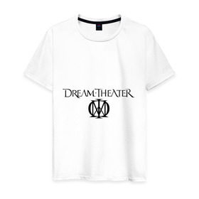Мужская футболка хлопок с принтом Dream Theater в Екатеринбурге, 100% хлопок | прямой крой, круглый вырез горловины, длина до линии бедер, слегка спущенное плечо. | heavy metal | metal | rock | trash metal | квартет | метал | рок | рок группа | рок группы | трэш метал | хеви метал