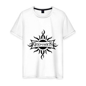 Мужская футболка хлопок с принтом Godsmack в Екатеринбурге, 100% хлопок | прямой крой, круглый вырез горловины, длина до линии бедер, слегка спущенное плечо. | godsmack | heavy | metal | rock | логотип | метал | музыка | рок | рок группа | рок группы | хард | хард рок | хеви
