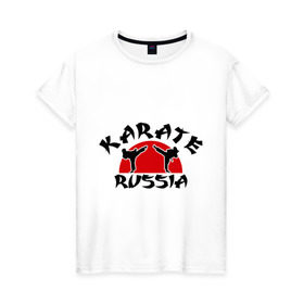 Женская футболка хлопок с принтом Карате в Екатеринбурге, 100% хлопок | прямой крой, круглый вырез горловины, длина до линии бедер, слегка спущенное плечо | каратэ