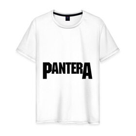 Мужская футболка хлопок с принтом Pantera в Екатеринбурге, 100% хлопок | прямой крой, круглый вырез горловины, длина до линии бедер, слегка спущенное плечо. | Тематика изображения на принте: metal | глэм | грув | группы | логотип | метал | трэш | хэви