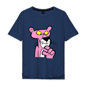 Мужская футболка хлопок Oversize с принтом Розовая пантера (3) в Екатеринбурге, 100% хлопок | свободный крой, круглый ворот, “спинка” длиннее передней части | pink panther | розовая пантера