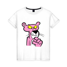 Женская футболка хлопок с принтом Розовая пантера (3) в Екатеринбурге, 100% хлопок | прямой крой, круглый вырез горловины, длина до линии бедер, слегка спущенное плечо | pink panther | розовая пантера