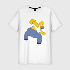 Мужская футболка премиум с принтом homer ass в Екатеринбурге, 92% хлопок, 8% лайкра | приталенный силуэт, круглый вырез ворота, длина до линии бедра, короткий рукав | гомер