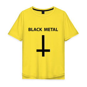 Мужская футболка хлопок Oversize с принтом Black metal в Екатеринбурге, 100% хлопок | свободный крой, круглый ворот, “спинка” длиннее передней части | heavy metal | metal | muse | rock | trash metal | альтернатива | квартет | лица | метал | рок | рок группа | рок группы | трэш метал | хеви метал