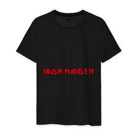 Мужская футболка хлопок с принтом Iron Maiden в Екатеринбурге, 100% хлопок | прямой крой, круглый вырез горловины, длина до линии бедер, слегка спущенное плечо. | iron maiden | айрон майден | панк | рок | символика iron maiden