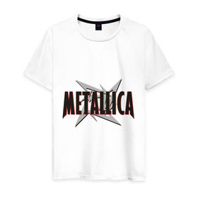 Мужская футболка хлопок с принтом Металлика в Екатеринбурге, 100% хлопок | прямой крой, круглый вырез горловины, длина до линии бедер, слегка спущенное плечо. | Тематика изображения на принте: heavy metal | metal | metalica | metallica | metallika | rock | trash metal | альтернатива | квартет | лица | метал | металика | рок | рок группа | рок группы | трэш метал | хеви метал