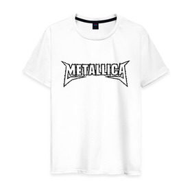 Мужская футболка хлопок с принтом Metallica (2) в Екатеринбурге, 100% хлопок | прямой крой, круглый вырез горловины, длина до линии бедер, слегка спущенное плечо. | металлика