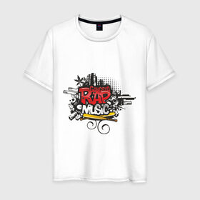 Мужская футболка хлопок с принтом gangsta rap music в Екатеринбурге, 100% хлопок | прямой крой, круглый вырез горловины, длина до линии бедер, слегка спущенное плечо. | gangsta | gansta | hip | hip hop | hop | music | rap | графити | граффити | рэп | рэпчина | хип | хип хоп | хипхоп | хоп