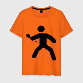 Мужская футболка хлопок с принтом Ping pong в Екатеринбурге, 100% хлопок | прямой крой, круглый вырез горловины, длина до линии бедер, слегка спущенное плечо. | ping pong | игра в пин понг | пин понг