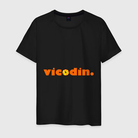 Мужская футболка хлопок с принтом Викодин в Екатеринбурге, 100% хлопок | прямой крой, круглый вырез горловины, длина до линии бедер, слегка спущенное плечо. | everybody lies | haus | house | все лгут | доктор | хауз | хаус | хью лори
