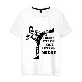 Мужская футболка хлопок с принтом Чак Норрис в Екатеринбурге, 100% хлопок | прямой крой, круглый вырез горловины, длина до линии бедер, слегка спущенное плечо. | chuck norris | чак норрис