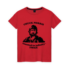 Женская футболка хлопок с принтом Чак Норрис (2) в Екатеринбурге, 100% хлопок | прямой крой, круглый вырез горловины, длина до линии бедер, слегка спущенное плечо | chuck norris | чак норрис