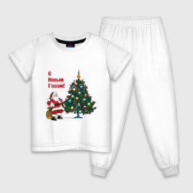 Детская пижама хлопок с принтом Ded Moroz в Екатеринбурге, 100% хлопок |  брюки и футболка прямого кроя, без карманов, на брюках мягкая резинка на поясе и по низу штанин
 | 2012 | new year | дед | дед мороз | елка | елочка | нг | новый 2012 | новый год | подарки | санта | санта клаус